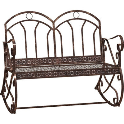 Garden Bench Metal Rocking 2 Seater Outdoor Patio Swing Chair Seat - image 1