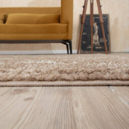 The Rugs Soft Moroccan Diamond Shaggy Rugs And Runners High Pile Beige And Ivory Living Room Kitchen Hallway 1020 - thumbnail 7