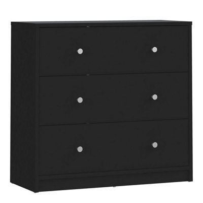 Furniture To Go May Chest Of 3 Drawers In Black (W) 72.4 X (H) 68.3 X (D) 30.1Cm