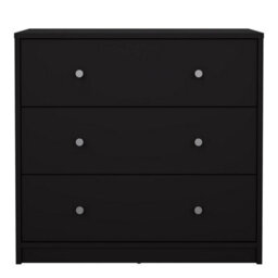 Furniture To Go May Chest Of 3 Drawers In Black (W) 72.4 X (H) 68.3 X (D) 30.1Cm - thumbnail 3