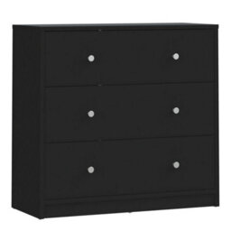 Furniture To Go May Chest Of 3 Drawers In Black (W) 72.4 X (H) 68.3 X (D) 30.1Cm - thumbnail 1