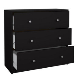 Furniture To Go May Chest Of 3 Drawers In Black (W) 72.4 X (H) 68.3 X (D) 30.1Cm - thumbnail 6