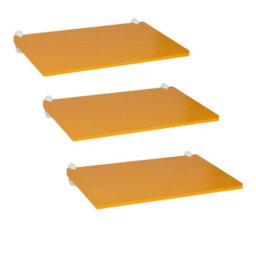 Urbn-Living Orange - 3-Pcs Modern Slimline Floating Shelves With Screws & Shelf Clip