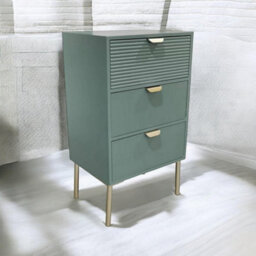 Minster 3 Drawers Chest Of Drawers - Wood - L30 X W40 X H75 Cm - Green - thumbnail 3