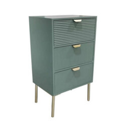 Minster 3 Drawers Chest Of Drawers - Wood - L30 X W40 X H75 Cm - Green - thumbnail 1