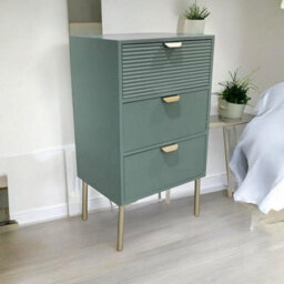 Minster 3 Drawers Chest Of Drawers - Wood - L30 X W40 X H75 Cm - Green - thumbnail 2