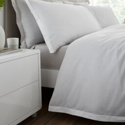 Bianca Seersucker Woven Stripe 180 Thread Count Cotton Single Duvet Cover Set With Pillowcase Grey - thumbnail 4