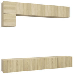 Berkfield 5 Piece Tv Cabinet Set Sonoma Oak Engineered Wood - thumbnail 2