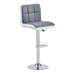 Furniture in Fashion Copez Grey And White Faux Leather Bar Stools In Pair - thumbnail 2