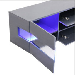 Furniture in Fashion Kirsten High Gloss Tv Stand In Grey With Led Lighting - thumbnail 2