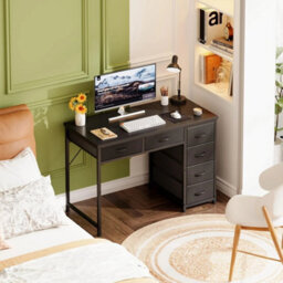 100X48 Cm Desk, Small Computer Desk With 6 Fabric Drawers - thumbnail 3