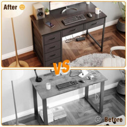 100X48 Cm Desk, Small Computer Desk With 6 Fabric Drawers - thumbnail 5