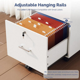 Modern 2 Drawer Locking File Cabinet Mobile Filing Cabinet For A4 And Letter - thumbnail 4