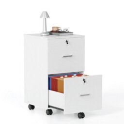 Modern 2 Drawer Locking File Cabinet Mobile Filing Cabinet For A4 And Letter - thumbnail 1