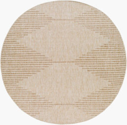 Livabliss Round Eagean-Global Cream Beige Brown In- & Outdoor Rug 160 X 160 Cm Easy Care, Non Shedding
