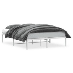 Berkfield Metal Bed Frame Without Mattress White 135X190Cm - thumbnail 2