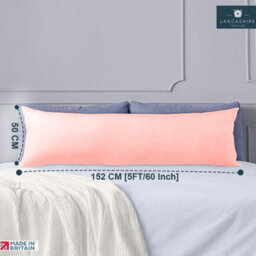 Long Bolster Body Pillow - Duck Feather Filling, Cotton Casing - Pillow With Polycotton Pillowcase (King, 5Ft, White) - thumbnail 2