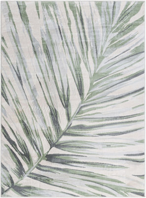 Livabliss Roma-Modern Green Grey Ivory Living Dining Bedroom Rug 160 X 215 Cm Easy Care, Non Shedding - image 1