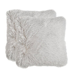 OHS Set Of 2 Fluffy Shaggy Square Cushion Covers - thumbnail 1
