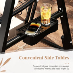 Costway Outdoor Porch Swing With Stand For Adults Patio Swing Chair With Removable Cushions - thumbnail 8
