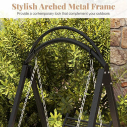 Costway Outdoor Porch Swing With Stand For Adults Patio Swing Chair With Removable Cushions - thumbnail 9
