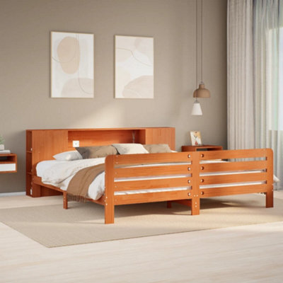 Berkfield Bed Frame Without Mattress Wax Brown 180X200 Cm Super King Solid Wood Pine - image 1
