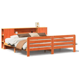 Berkfield Bed Frame Without Mattress Wax Brown 180X200 Cm Super King Solid Wood Pine - thumbnail 2