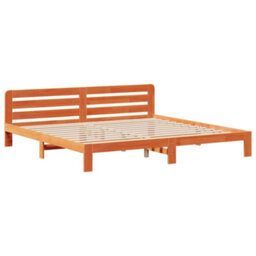 Berkfield Bed Frame Without Mattress Wax Brown 180X200 Cm Super King Solid Wood Pine - thumbnail 5
