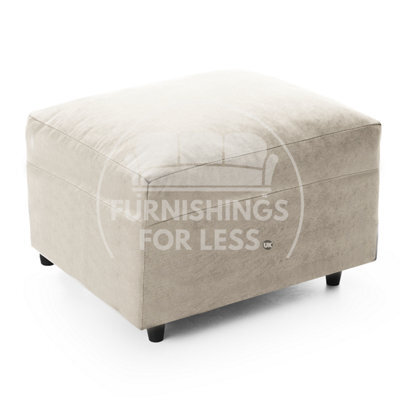 Furnishings For Less UK Casper Soft Chenille Fabric Beige Footstool Sofa Accessory