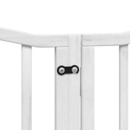 Walplus White Dog Gate With Door Foldable 6 Panels 300 Cm Poplar Wood - thumbnail 8