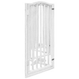 Walplus White Dog Gate With Door Foldable 6 Panels 300 Cm Poplar Wood - thumbnail 5