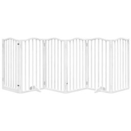 Walplus White Dog Gate With Door Foldable 6 Panels 300 Cm Poplar Wood - thumbnail 3