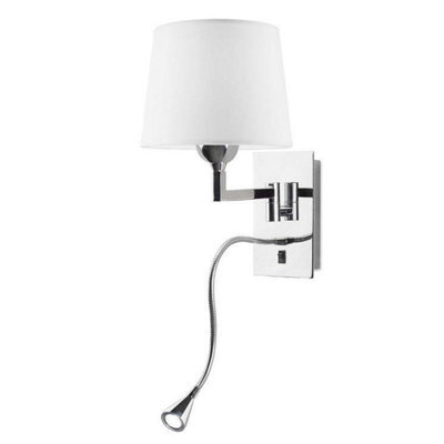 Luminosa Lighting Luminosa Oxford Led 2 Light Indoor Wall Light Chrome With Reading, E27 - Special Offer