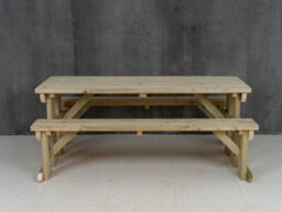Arbor Garden Solutions Picnic Bench And Table Set, Aspen Wooden Patio Furniture (6Ft, Natural Finish) - thumbnail 2