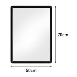 Living And Home Black Wall Mounted Rectangle Framed Bathroom Mirror Vanity Mirror 500 mm X 700 mm - thumbnail 6