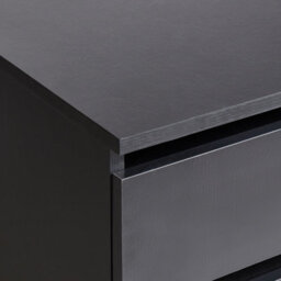 Wyld And Coco Luxecasa Black Bathroom Cabinet On Wheels With Two Drawers - 80 X 30 X 38 Cm - thumbnail 7
