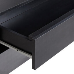 Wyld And Coco Luxecasa Black Bathroom Cabinet On Wheels With Two Drawers - 80 X 30 X 38 Cm - thumbnail 8