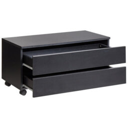 Wyld And Coco Luxecasa Black Bathroom Cabinet On Wheels With Two Drawers - 80 X 30 X 38 Cm - thumbnail 5