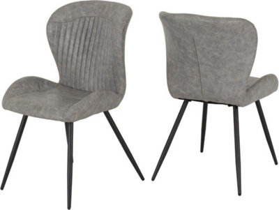 Seconique Quebec Dining Chairs X 4 In Grey Faux Leather Finish - image 1