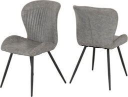 Seconique Quebec Dining Chairs X 4 In Grey Faux Leather Finish - thumbnail 1