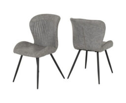 Seconique Quebec Dining Chairs X 4 In Grey Faux Leather Finish - thumbnail 2