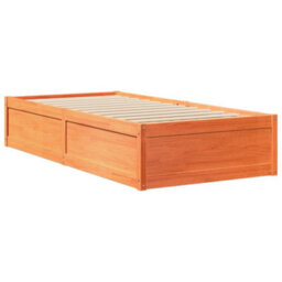 Berkfield Bed Frame Without Mattress Wax Brown 90X190 Cm Single Solid Wood Pine - thumbnail 3