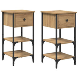 Berkfield Bedside Cabinets 2 Pcs Artisan Oak 34X36X70 Cm Engineered Wood - thumbnail 2