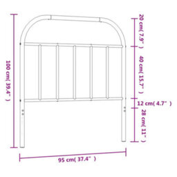 Berkfield Metal Headboard Black 90 Cm - thumbnail 7