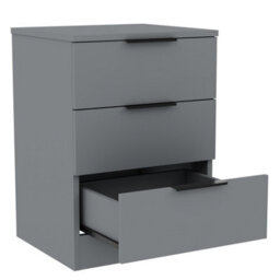 Lassic Vida Designs Trega Grey 3 Drawer Bedside Chest Ideal For Bedroom & Guest Room, (H) 500 X (W) 390 X (D) 280 mm - thumbnail 8