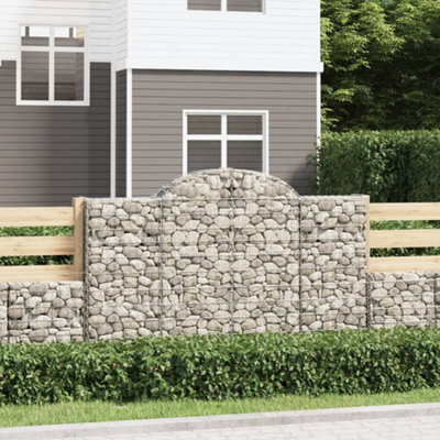 Berkfield Arched Gabion Baskets 7 Pcs 200X30X120/140 Cm Galvanised Iron - image 1