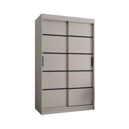 Arte Rubino V1 Sliding Door Wardrobe 120Cm In Cashmere - Two Doors With Optional Decorative Strips - thumbnail 3