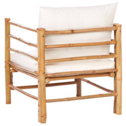 Beliani Garden Lounge Set With Table 4 Seater Cerreto Bamboo Off-White - thumbnail 8