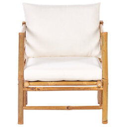 Beliani Garden Lounge Set With Table 4 Seater Cerreto Bamboo Off-White - thumbnail 7