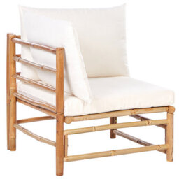 Beliani Garden Lounge Set With Table 4 Seater Cerreto Bamboo Off-White - thumbnail 5